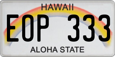 HI license plate EOP333
