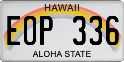 HI license plate EOP336