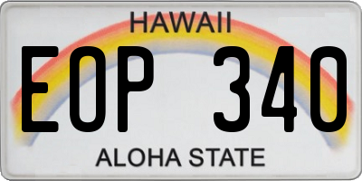 HI license plate EOP340