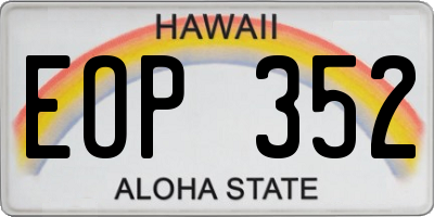 HI license plate EOP352