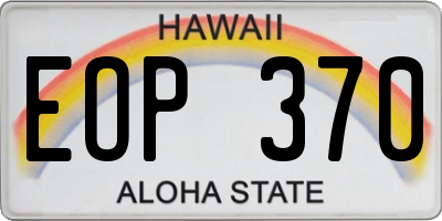 HI license plate EOP370