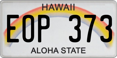 HI license plate EOP373