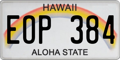 HI license plate EOP384
