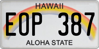 HI license plate EOP387