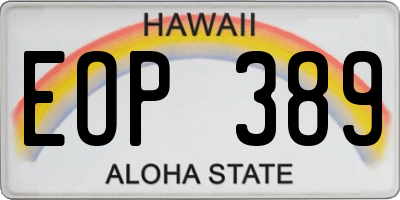 HI license plate EOP389