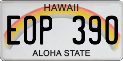HI license plate EOP390