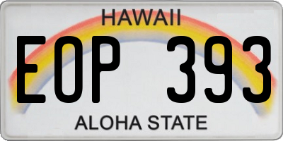 HI license plate EOP393