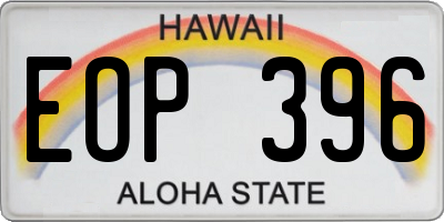 HI license plate EOP396