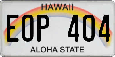 HI license plate EOP404