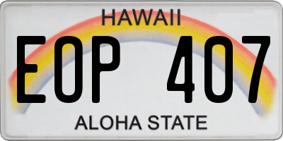 HI license plate EOP407