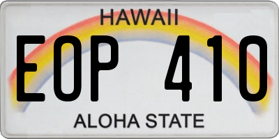 HI license plate EOP410