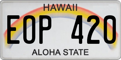 HI license plate EOP420