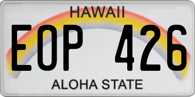 HI license plate EOP426