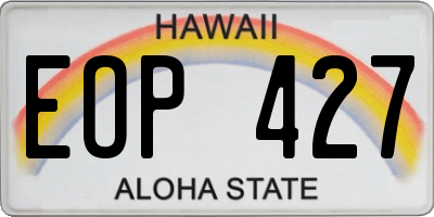 HI license plate EOP427