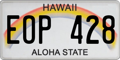 HI license plate EOP428