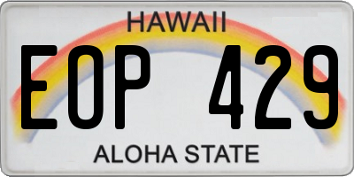 HI license plate EOP429