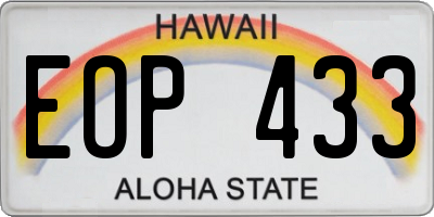 HI license plate EOP433