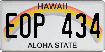 HI license plate EOP434