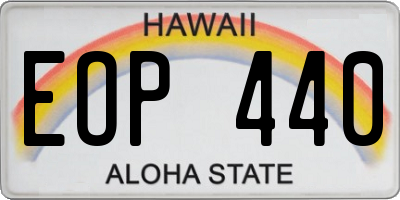 HI license plate EOP440