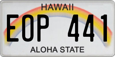 HI license plate EOP441