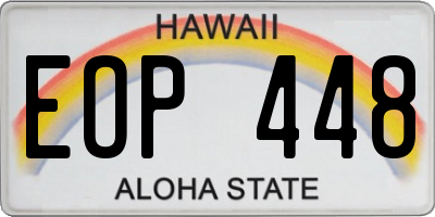 HI license plate EOP448