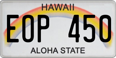 HI license plate EOP450