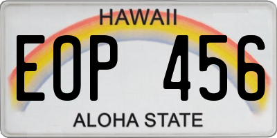 HI license plate EOP456