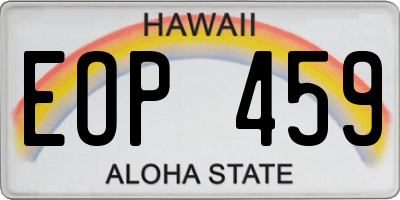 HI license plate EOP459