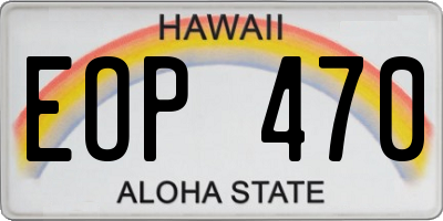 HI license plate EOP470