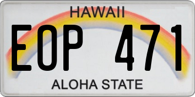 HI license plate EOP471