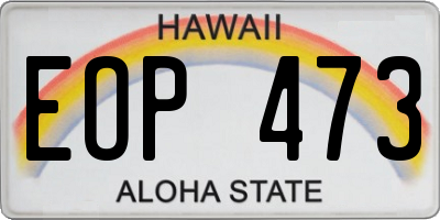 HI license plate EOP473