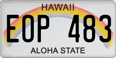 HI license plate EOP483