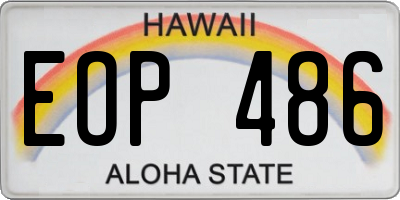 HI license plate EOP486