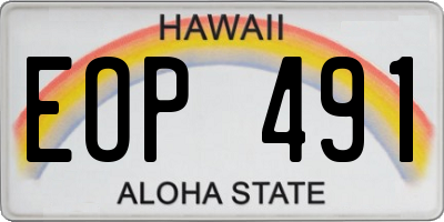HI license plate EOP491