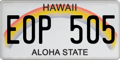 HI license plate EOP505