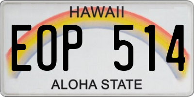 HI license plate EOP514