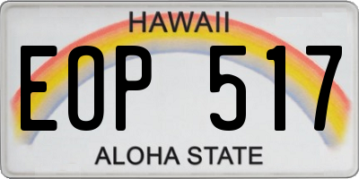 HI license plate EOP517