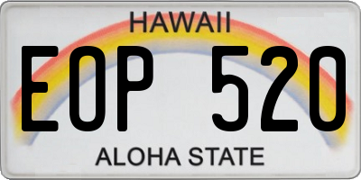HI license plate EOP520