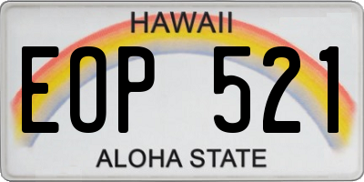 HI license plate EOP521