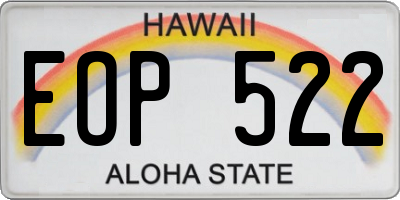 HI license plate EOP522