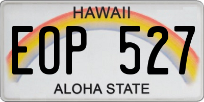 HI license plate EOP527