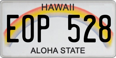 HI license plate EOP528