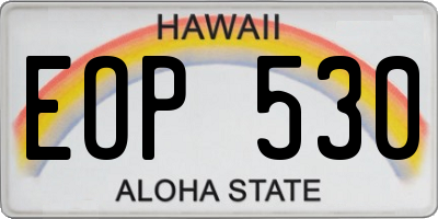 HI license plate EOP530