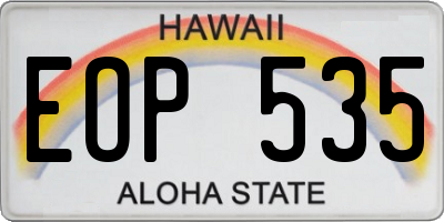 HI license plate EOP535