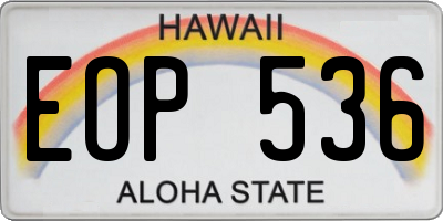 HI license plate EOP536