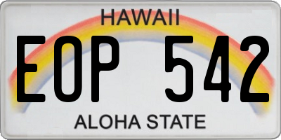 HI license plate EOP542