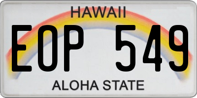 HI license plate EOP549