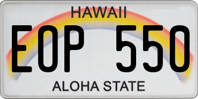 HI license plate EOP550