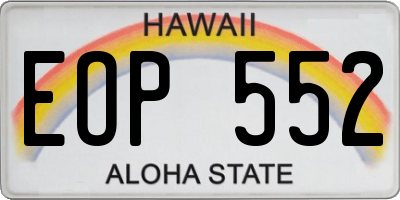HI license plate EOP552