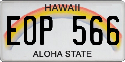 HI license plate EOP566